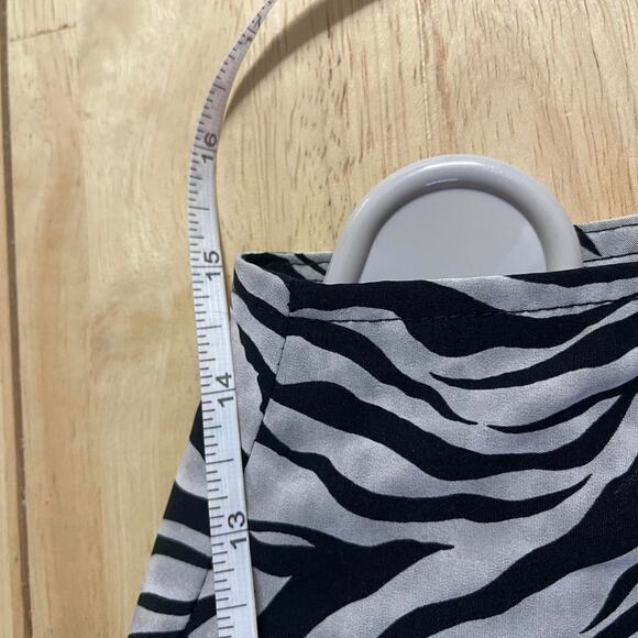 Notations women's large black white zebra print sleeveless blouse top button up - Picture 8 of 15